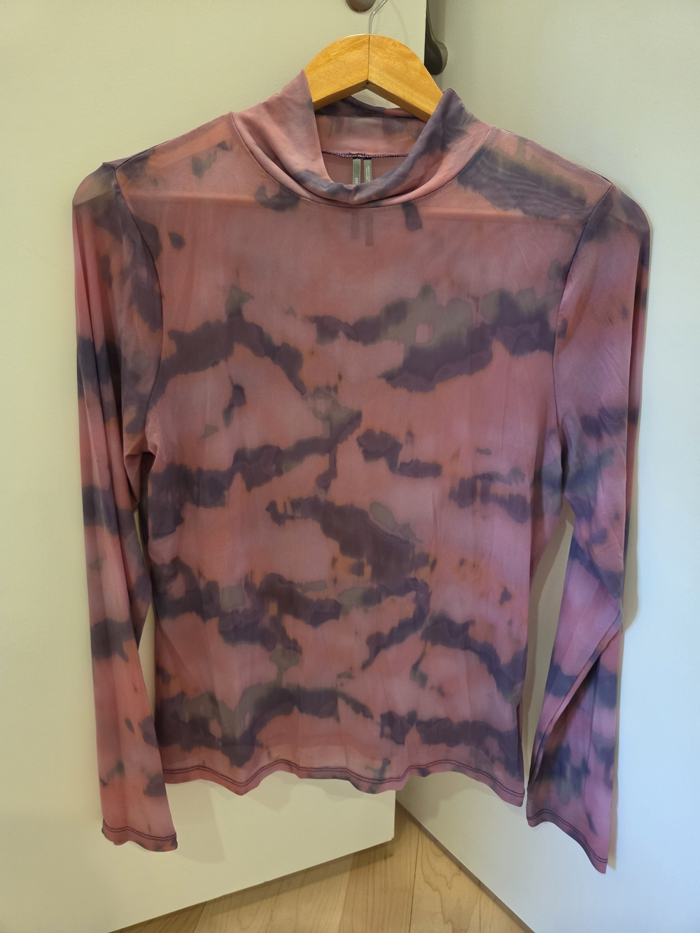 Sheer Pink Tie-Dye Long Sleeve Top - by Anthropologie